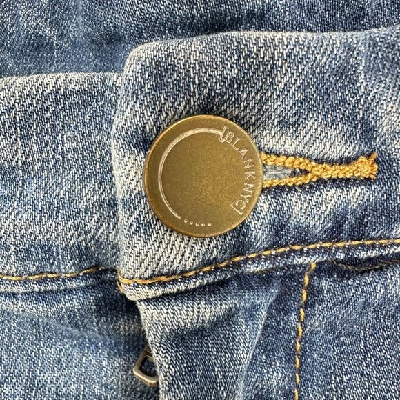 Blank NYC Size 31 Raw Hem Denim Jean Shorts Casual Medium Wash Zipper Fly - Picture 10 of 10